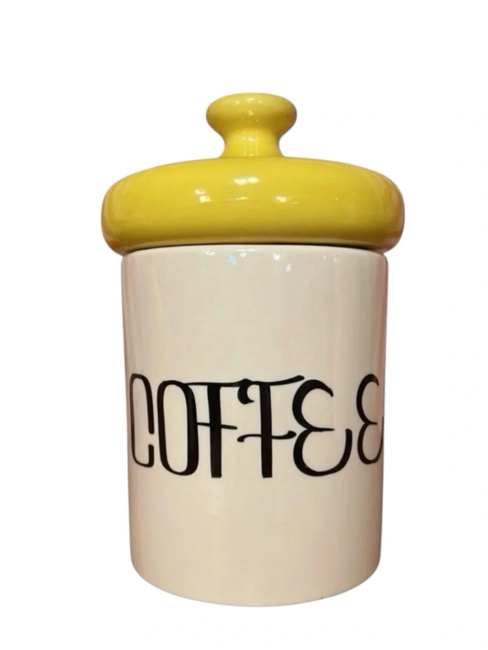 RARE Vintage MCM Groovy 70's Yellow Mushroom Lid Full Canister Set